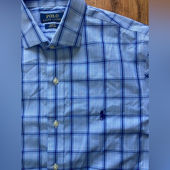 Polo Ralph Lauren Other - Polo Ralph Lauren Slim Fit Cotton Mens 15 32/33 Button Down Plaid Dress Shirt